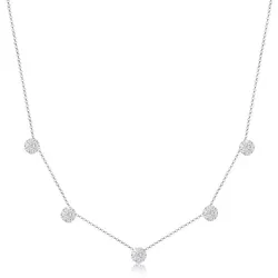 Elli Silberkette »Halskette Zirkonia Blume Symbolik 925 Sterling Silber« Elli Silber 40