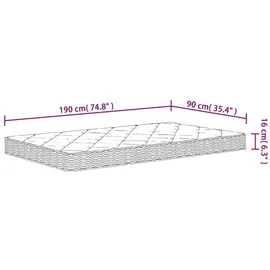 vidaXL Matratze Schaumstoff Mittelweich 90x190 cm