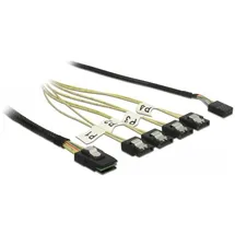 DeLock Internes SAS-Kabel - SAS 6Gbit/s - Mini SAS (SFF-8087) - 1x SATA-Buchse 7pol., Pfostenstecker 8pol.] 1m Schwarz