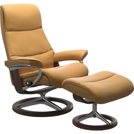 Stressless Relaxsessel "View" Sessel Gr. Material Bezug, Cross Base Wenge, Ausführung / Funktion, Maße B/H/T, gelb (honey) Lesesessel und Relaxsessel