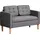 Homcom 2 Sitzer Sofa, Couch mit Stauraum, Holzbeine, Gepolsterter Polstersofa mit Samtoptik für Wohnzimmer, Schlafzimmer, 117x62x78 cm, Grau