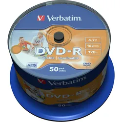Verbatim 50 x DVD-R - 4.7 GB 16x - breite bedruckbare Fläche für Fotos
