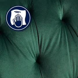 CLP 2er Set Esszimmerstühle Cassis Samtbezug I Gesteppte Polsterstühle mit Rückenlehnen I Stabile Küchenstühle mit Bodenschonern