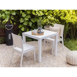 Beliani Fossano Gartenstuhl 60 x 60 x 89 cm weiß 2 St.