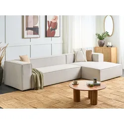 3-Sitzer Ecksofa hellbeige linksseitig VERNON