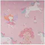 SCHÖNER LEBEN. Stoff Fleece Stoff Wellnessfleece Glow in the Dark Einhorn Fee rosa 1,65m Br, phosphoreszierend/fluoreszierend blau|lila|rosa