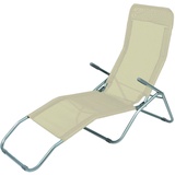 Gartenliege Saunaliege Beige Sonnenliege Relaxliege Strandliege L142xB58xH99cm