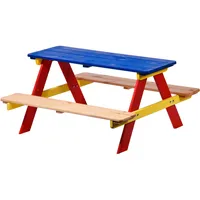 Dobar Sitzbank für Kinder mit Tisch mehrfarbig 85 x 90 x 45 cm