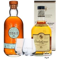 Best Whisky & Whiskey: Dalwhinnie 15 & Roe & Co + 2 Nosing-Gläser gratis!