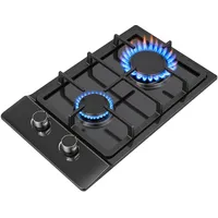 Fridgestea 2-Flammiger Gasherd Edelstahl | Tragbarer Gaskocher 3KW + 1,75KW für Camping & Wohnmobil | Inkl. 1,5m Gasschlauch + Druckminderer | Kompatibel mit Propan & Erdgas