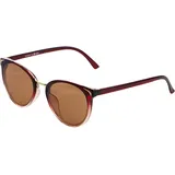 LAURA SCOTT Sonnenbrille LAURA SCOTT, Damen, braun (weinrot), leicht durchscheinend, leicht transparent, Sonnenbrillen Sonnenbrille, Tropfen-Design, Vollrandrahmen, altrosa mit Farbverlauf