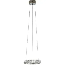 Mendler LED-Hängeleuchte HW152, Hängelampe Deckenleuchte Pendelleuchte, Kristallglas