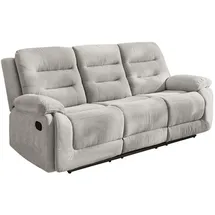 luma-home 3-Sitzer-Relaxsofa, Grau Textil, Füllung: Polyurethan (Pur), einzeln stellbar,Rechteckig, 220x103x98 cm, Wohnzimmer, Sofas / Couches, Sofas, 3-Sitzer Sofas