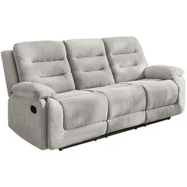 luma-home 3-Sitzer-Relaxsofa, Grau Textil, Füllung: Polyurethan (Pur), einzeln stellbar,Rechteckig, 220x103x98 cm, Wohnzimmer, Sofas / Couches, Sofas, 3-Sitzer Sofas