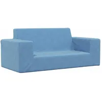 vidaXL Kindersofa 2-Sitzer  Blau Polyester