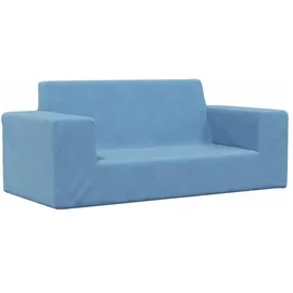 vidaXL Kindersofa 2-Sitzer  Blau Polyester