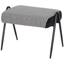 Hti-Living Polsterhocker B/H/T 55 x 42 x 39 cm Olean Hahnentritt Schwarz-Weiß Sitzhocker