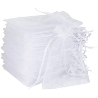 YFZYT 50 Stück Organzasäckchen 30x40 cm Weiß Organzabeutel Gross Organza Säckchen Zum Befüllen Geschenktüten Aufbewahrungstasche für Geschenksäckchen Hochzeit Weihnachten Beutel Party Geschenk