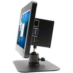 KKSB Display Stand für Raspberry Pi 5 Touch Display V2, HAT Version, 360° drehbar, stahl, schwarz