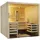 InfraWorld Sauna Panorama Complete 210 Fichte - 75 mm Multifunktionssauna inkl. 5-teiligem gratis Zubehörset Ohne Ofen/Steuerung Abverkaufsmodell