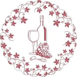 Mank Deckchen aus Tissue mit Folienbeschichtung, 105 mm, 250 Stück - Wein in Bordeaux - Einweg Untersetzer für Gläser Tassen Vasen