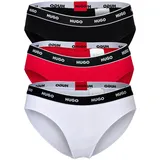 Hugo TRIPLET BRIEF STRIPE 3 St. Schwarz/Rot/Weiß XL