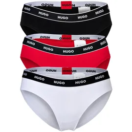 Hugo TRIPLET BRIEF STRIPE 3 St. Schwarz/Rot/Weiß XL