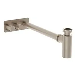 Vitra Plural Design-Siphon-Set A4515634 Nickel gebürstet, mit Eckventilen links