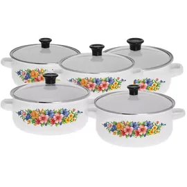 Klausberg Emaille Topf-Set 10-tlg. Emailetöpfe