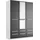 Priess Wäscheschrank Barcelona 140 x 193 x 54 cm Schwarz/Weiß