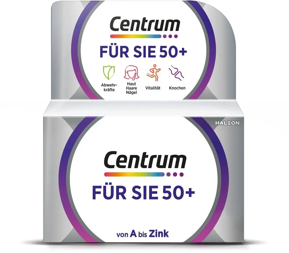 Centrum Für Sie 50+, Multivitamin – Hochwertiges Nahrungsergänzungsmittel mit Mikronährstoffen – Speziell für Frauen ab 50 – Vitamine, Mineralstoffe, Spurenelemente