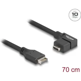 DeLock USB 10Gbps Kabel Typ-E Key A 20 Pin ST> USB-C BU gewinkelt 0.7m Digital/Daten 0,7 m, 20-polig