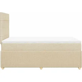 vidaXL Boxspringbett mit Matratze Creme 120x200 cm Stoff