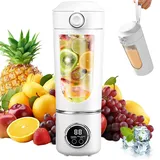 LYPPUL Tragbarer Mixer, 700 ml Smoothie Maker to Go, Portable Blender mit 12-Klingen Edelstahl, Wiederaufladbar Mini Standmixer, Mini Mixer für Babynahrung, Saft, Smoothie, Milchshake (Weiß)