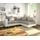 DeLife Ecksofa Clovis Weiss Hellgrau modular Armlehne Ottomane Rechts