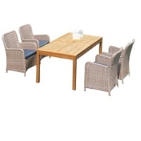 SunnySmart 5-teilige Sitzgruppe Vigo II Wellington sandstone Teak 140x90 cm