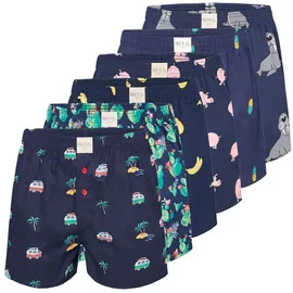 Phil & Co. Berlin Boxershorts Prints mischfarben M 6er Pack