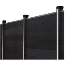 Home Deluxe Zaunpfosten Nutleiste mit Solar LED Beleuchtung DINA DELUXE, (5-St), Kompatibel zu Sichtschutzzaun CALLADO grau