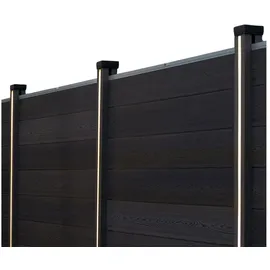 Home Deluxe Zaunpfosten Nutleiste mit Solar LED Beleuchtung DINA DELUXE, (5-St), Kompatibel zu Sichtschutzzaun CALLADO grau
