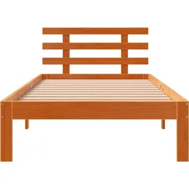 vidaXL Massivholzbett ohne Matratze Wachsbraun 100x200 Kiefernholz