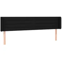 VidaXL Kopfteil mit Ohren Schwarz 163x16x78/88 cm Stoff