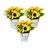 Relaxdays künstliche Sonnenblumen im Topf, 3er Set Kunstblumen wie echt, Kunstpflanzen, unechte Dekopflanzen, gelb/weiß