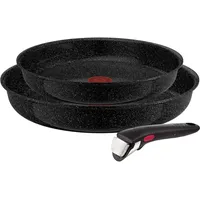 Pfannen-Set TEFAL "Ingenio Intens' Ceram", schwarz, Pfannen, abnehmbarer Griff, Thermo-Signal, Induktion, made in France