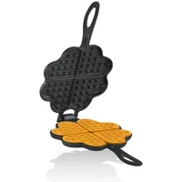 BBQ-Toro Waffeleisen in Herzform, Waffelmaker, Herzwaffeln Doppelform aus Gusseisen,