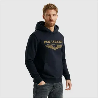 PME Legend Kapuzensweatshirt Hooded soft terry with logo mit Logostickerei blau L (52)