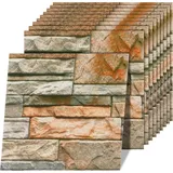 Youyijia 3D-Tapete 10 Stück 3d Wandpaneele Steinoptik Selbstklebend, 30 × 30 cm