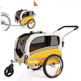 SEPNINE Fahrradhundeanhänger Hundeanhänger für Fahrräder, mit Bremsen, faltbar,bis 30 kg gelb