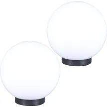 H4L Kugelleuchte Kugellampen Außenleuchte 2er Set 15/15cm weiß E27 Garten Lampe