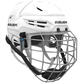 Bauer Re-Akt 55 Eishockey Helm Combo Senior (Weiss, Groß)