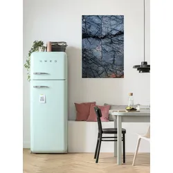 Leinwandbild KOMAR "Wellenbrecher - Größe 60 x 90 cm", schwarz (farbe bild(er): blau, schwarz), B:60cm H:90cm T:2cm, Papier, Holz, Bilder, Keilrahmenbild mi Echtholzrahmen